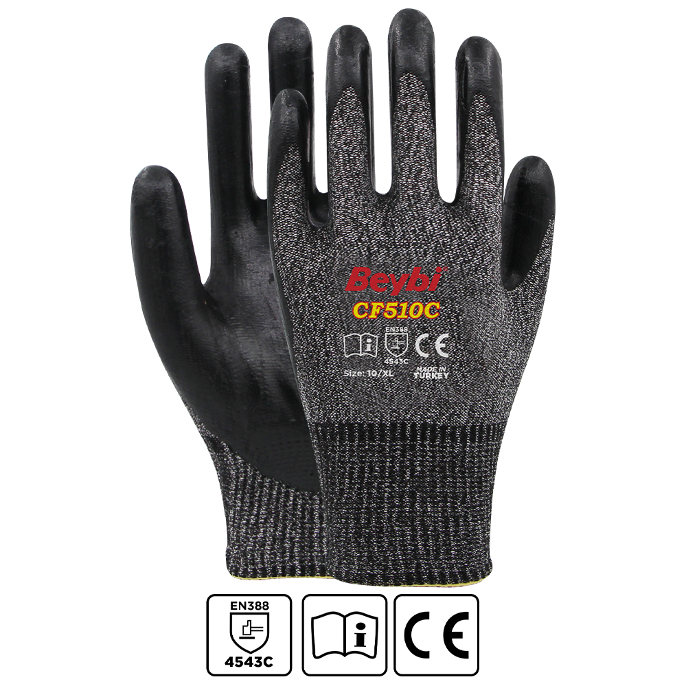 Beybi CF510C Köpük Nitril Kaplı Kesilmeye Dirençli Eldiven