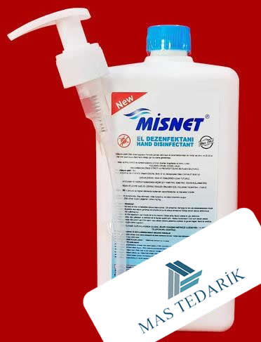 Misnet 1 Lt Alkol Bazlı 70 Derece El Dezenfektanı Pompalı Şişe