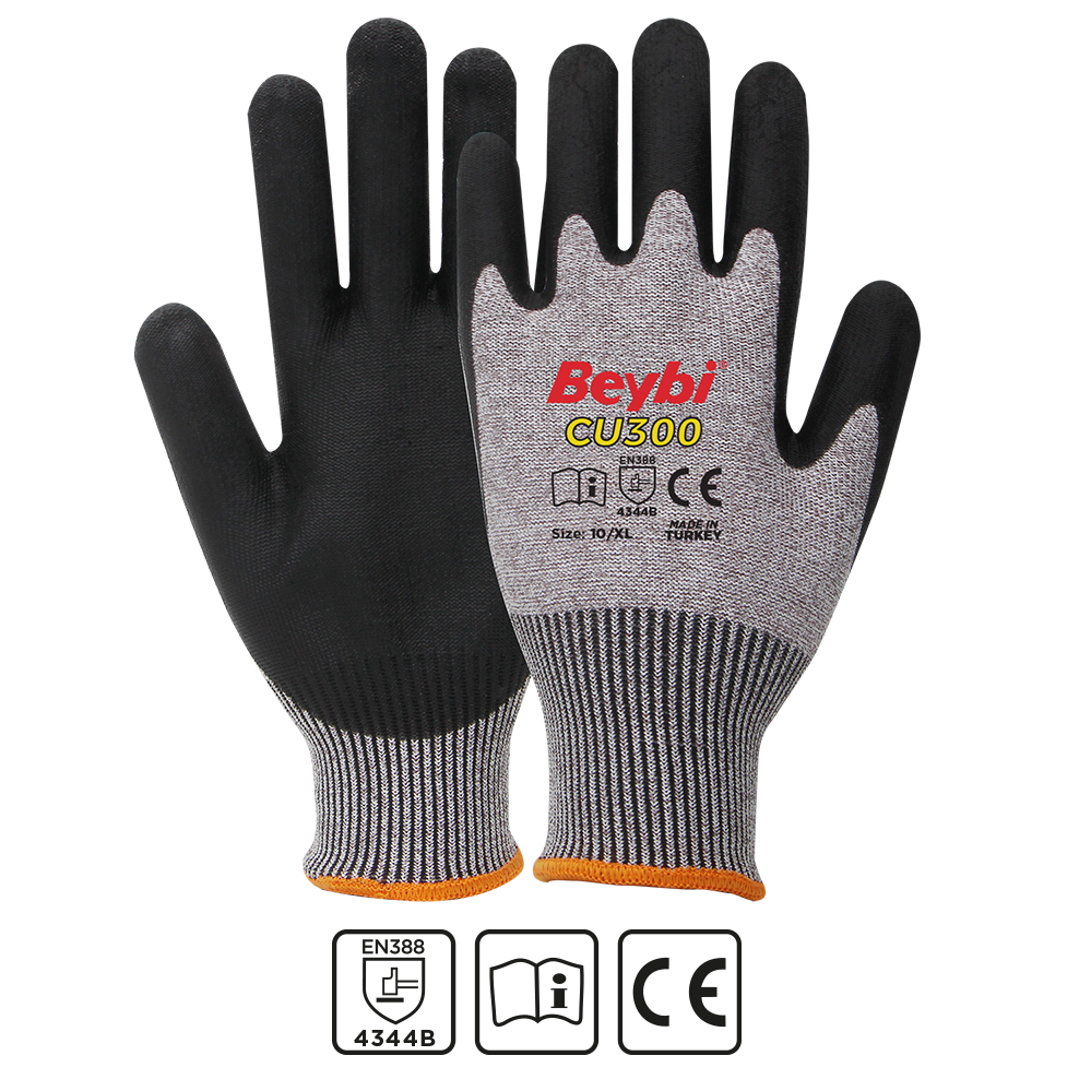 Beybi Cu300 Poliüretan Kaplı Kesilmeye Dirençli Eldiven