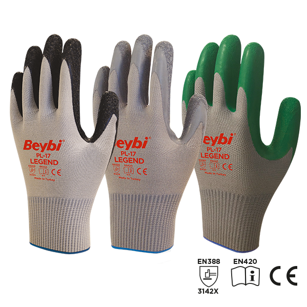 Beybi Polyester Örme Lateks Eldiven - PL-17