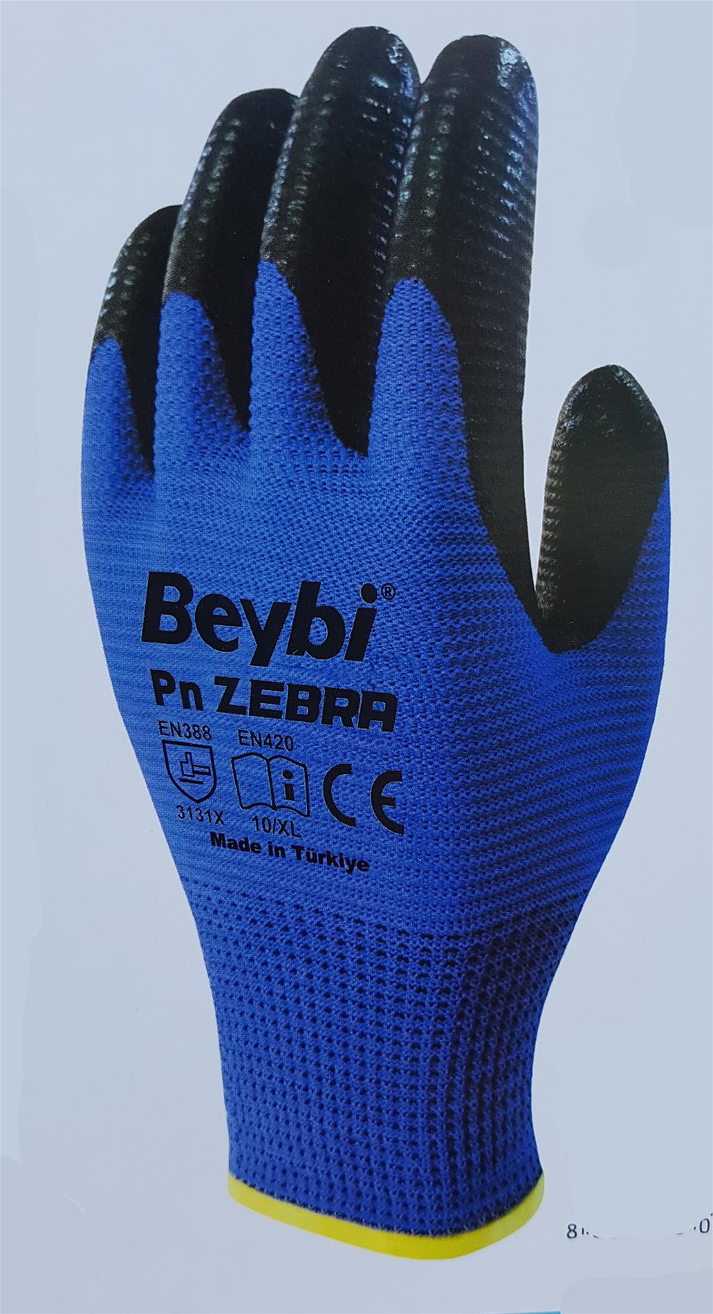 Beybi Pn Zebra Nitril Eldiven - Mavi