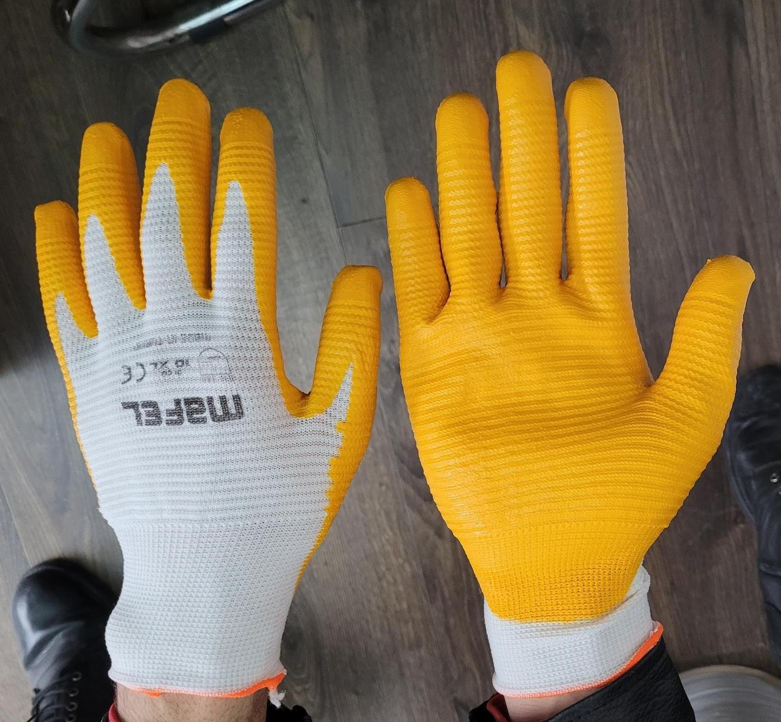 Mafel Zebra Nitril Çift Katlı Örme Sarı - Mavi