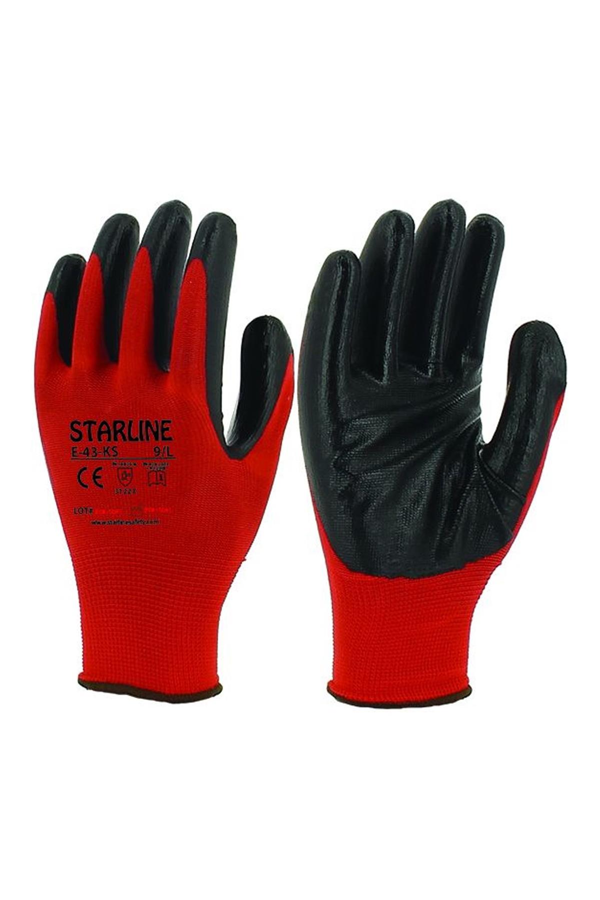 Starline Nitril Eldiven Kırmızı E-43