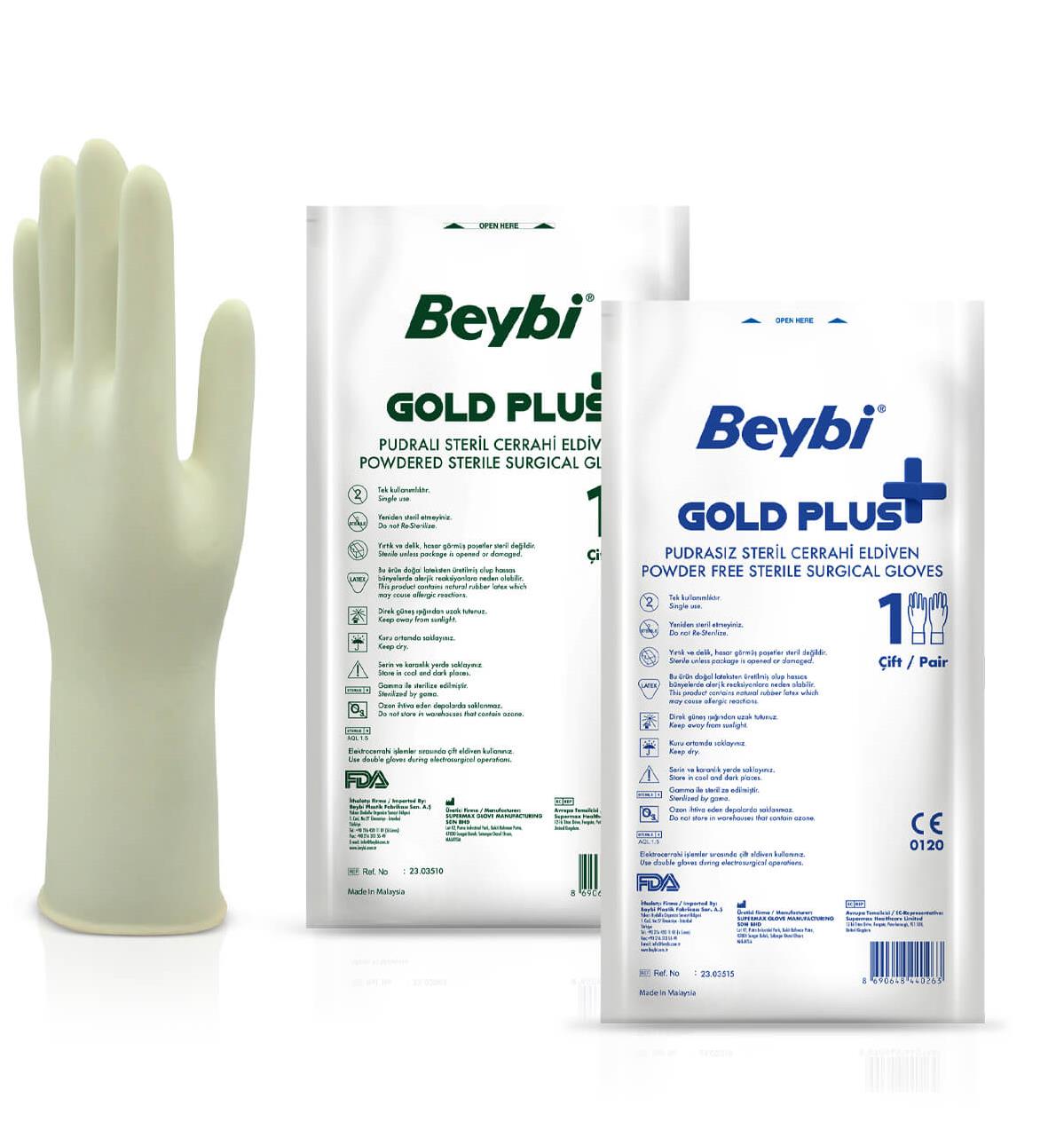 Beybi Gold Plus Cerrahi Pudralı Steril Eldiven