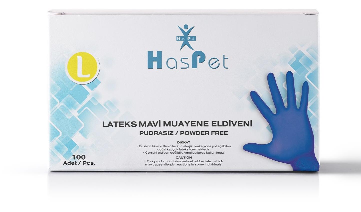 Has-Pet - Mavi Lateks Pudrasız Eldiven